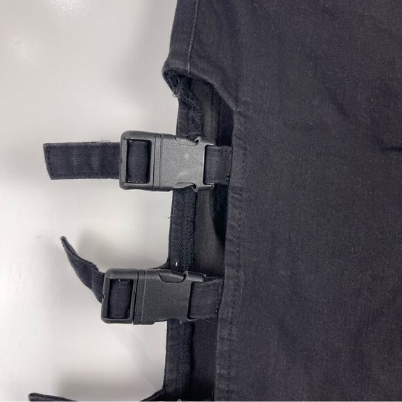 TOPSHOP Joni High Rise Skinny Ankle Jeans Open Sides Buckles Strappy Size 30 - Picture 5 of 9